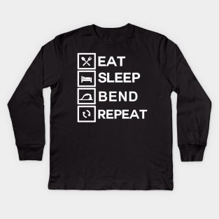 Contortionist Shirt Eat Sleep Bend Repeat Exercise Training Kids Long Sleeve T-Shirt